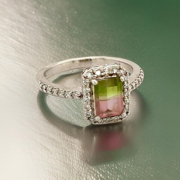 Multicolor Tourmaline Diamond Ring 14k Gold 1.15 TCW Certified $4,450 211930 - Picture 9 of 10